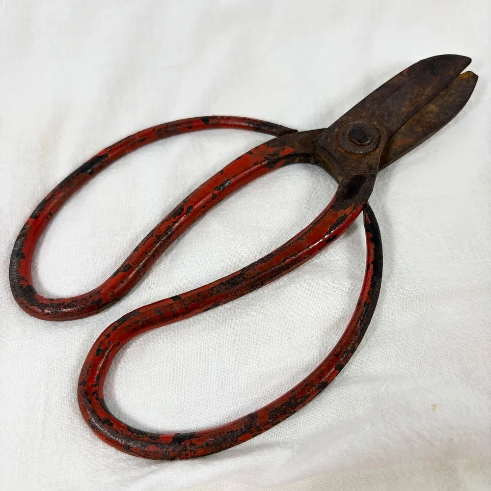 Vintage Japanese Ikebana Shears Red Butterfly Handle Bonsai Scissors Pruner